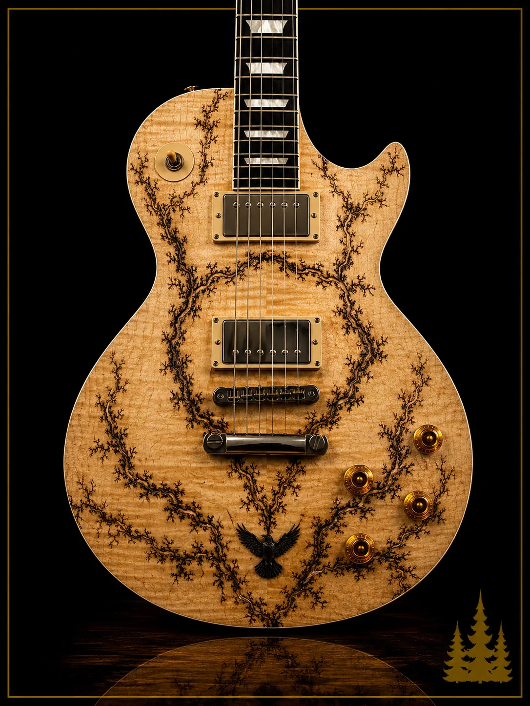 Handcrafted Collide electric guitar featuring handcrafted Lichtenberg electric guitar
