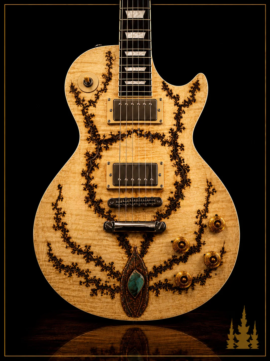 Handcrafted Collide electric guitar featuring handcrafted Lichtenberg electric guitar