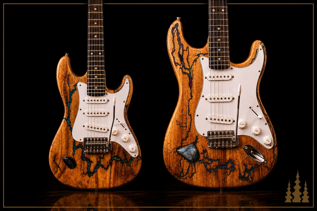 Handcrafted Collide electric guitar featuring handcrafted Lichtenberg electric guitar