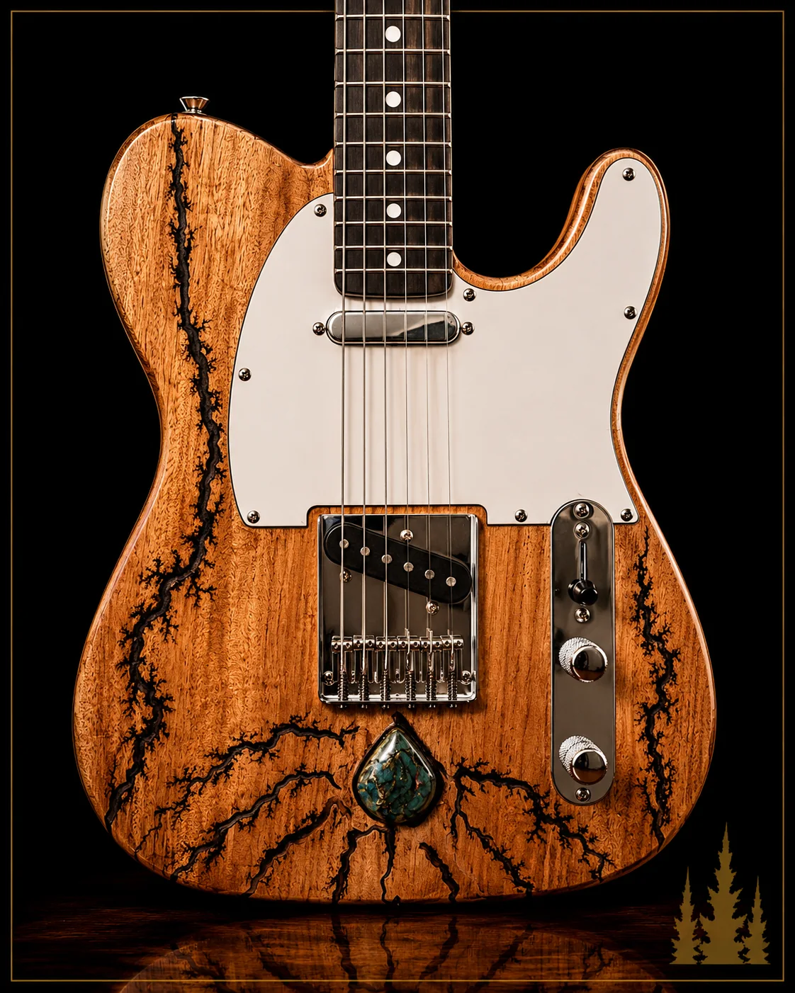 Handcrafted Collide electric guitar featuring handcrafted Lichtenberg electric guitar