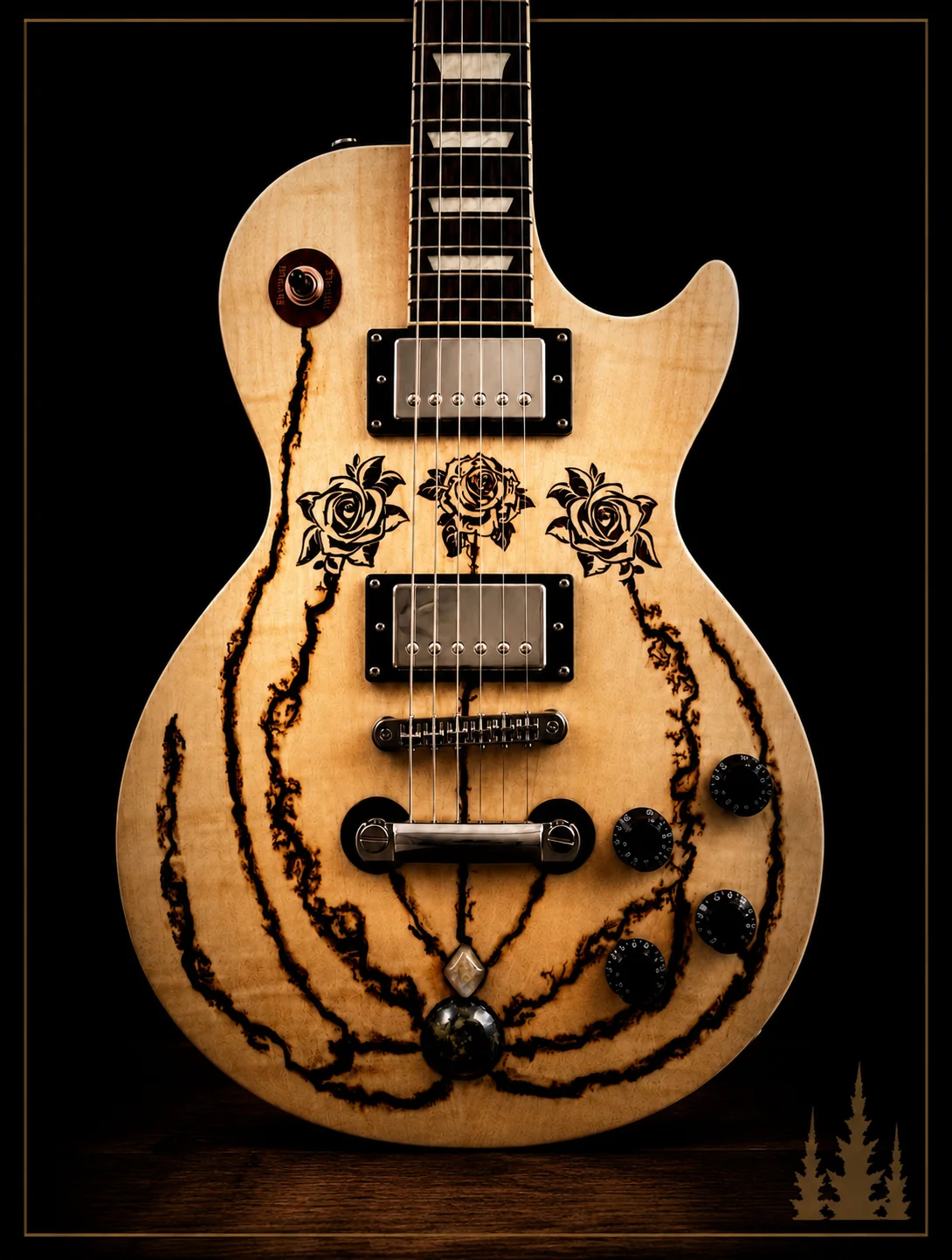 Handcrafted Collide electric guitar featuring handcrafted Lichtenberg electric guitar