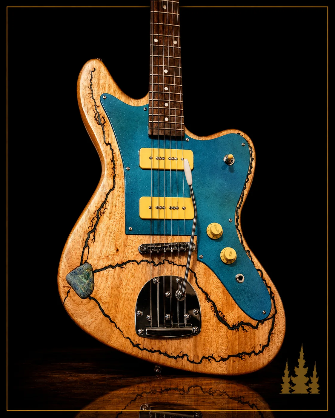 Handcrafted Collide electric guitar featuring handcrafted Lichtenberg electric guitar