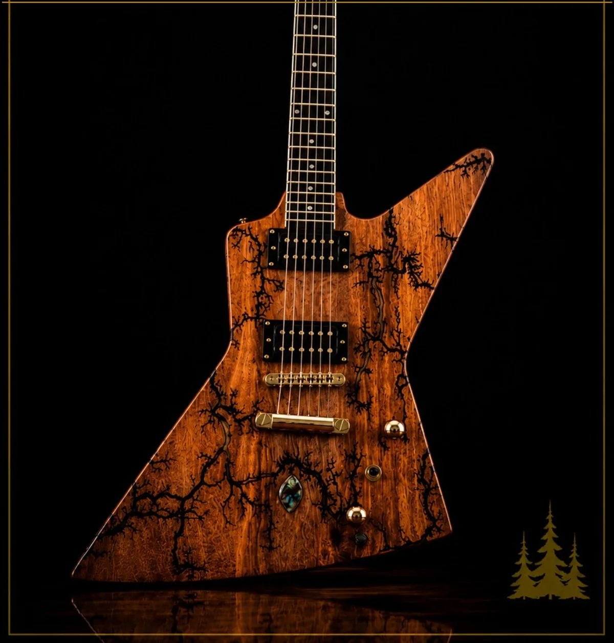 Handcrafted Collide electric guitar featuring handcrafted Lichtenberg electric guitar