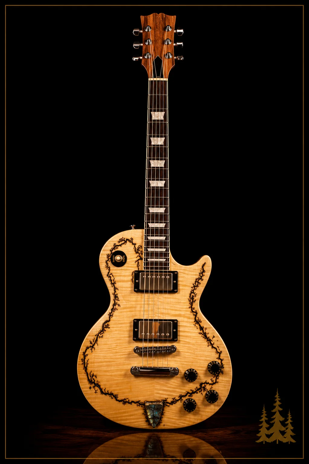 Handcrafted Collide electric guitar featuring handcrafted Lichtenberg electric guitar