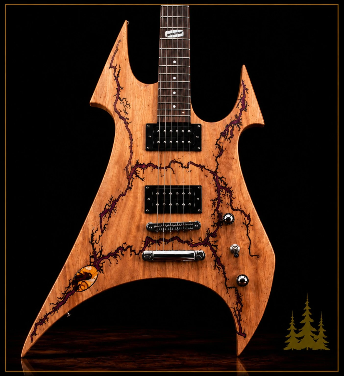 Handcrafted Collide electric guitar featuring handcrafted Lichtenberg electric guitar