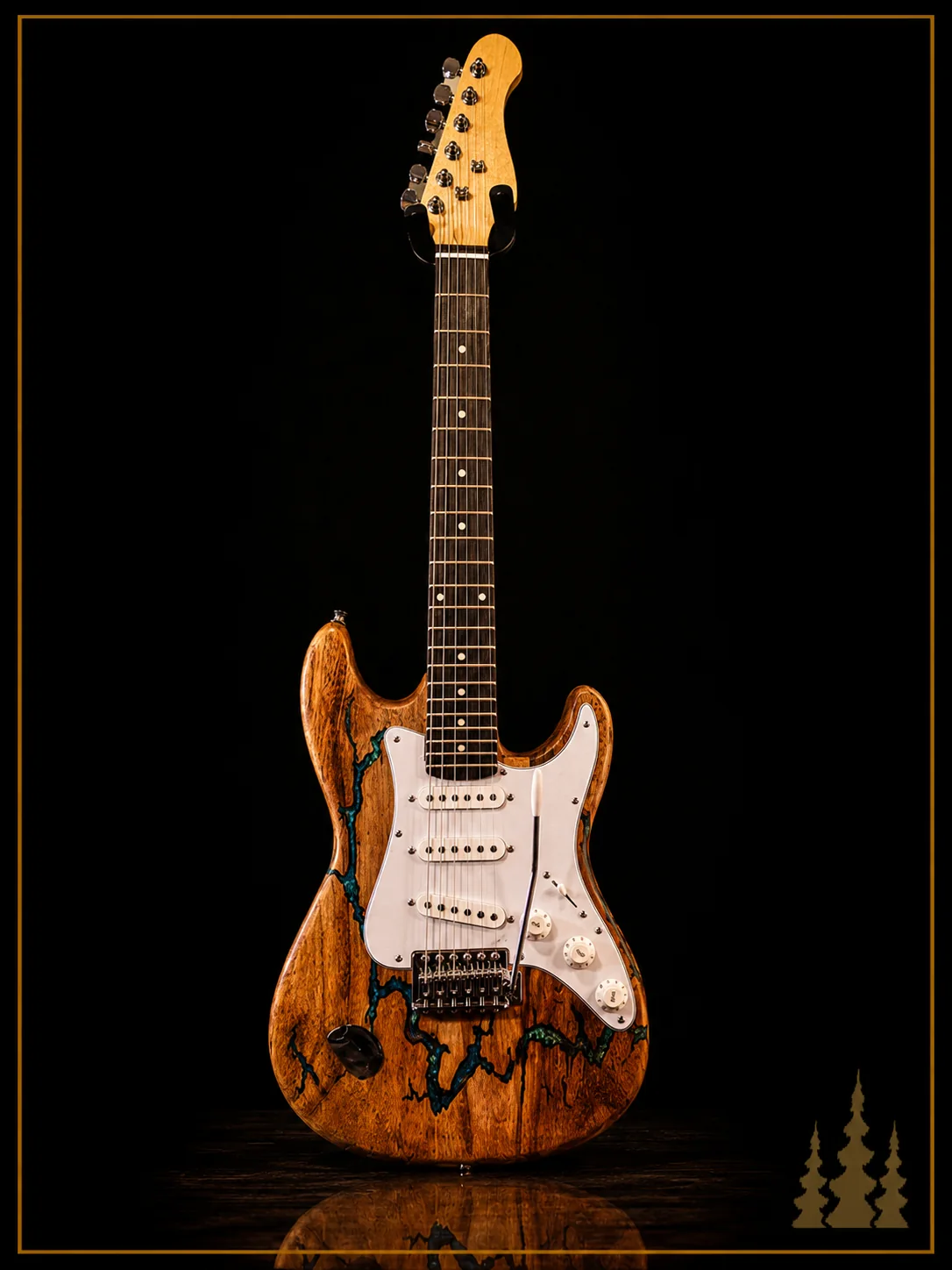 Handcrafted Collide electric guitar featuring handcrafted Lichtenberg electric guitar